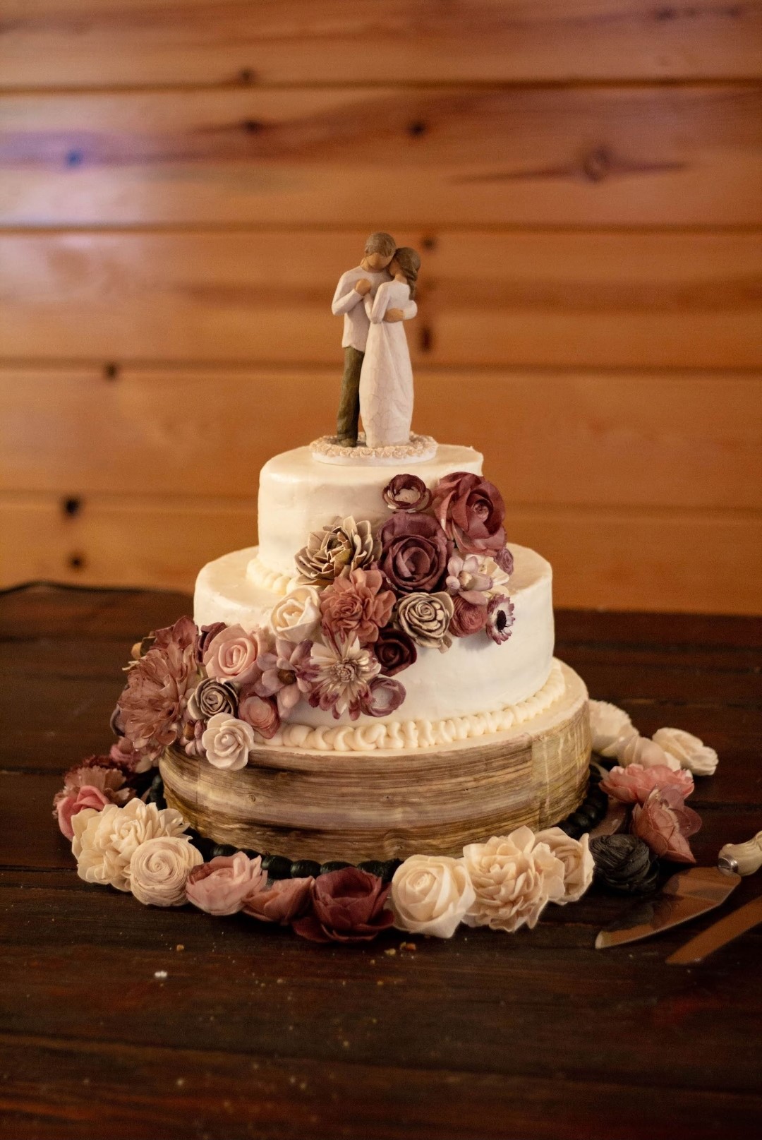 wedding cake with flowers