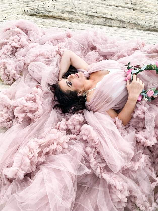 Rachel with flower crown