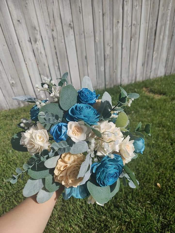blue bridal bouquet