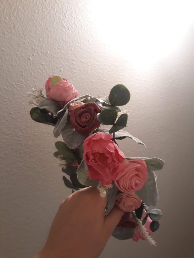pink flower crown