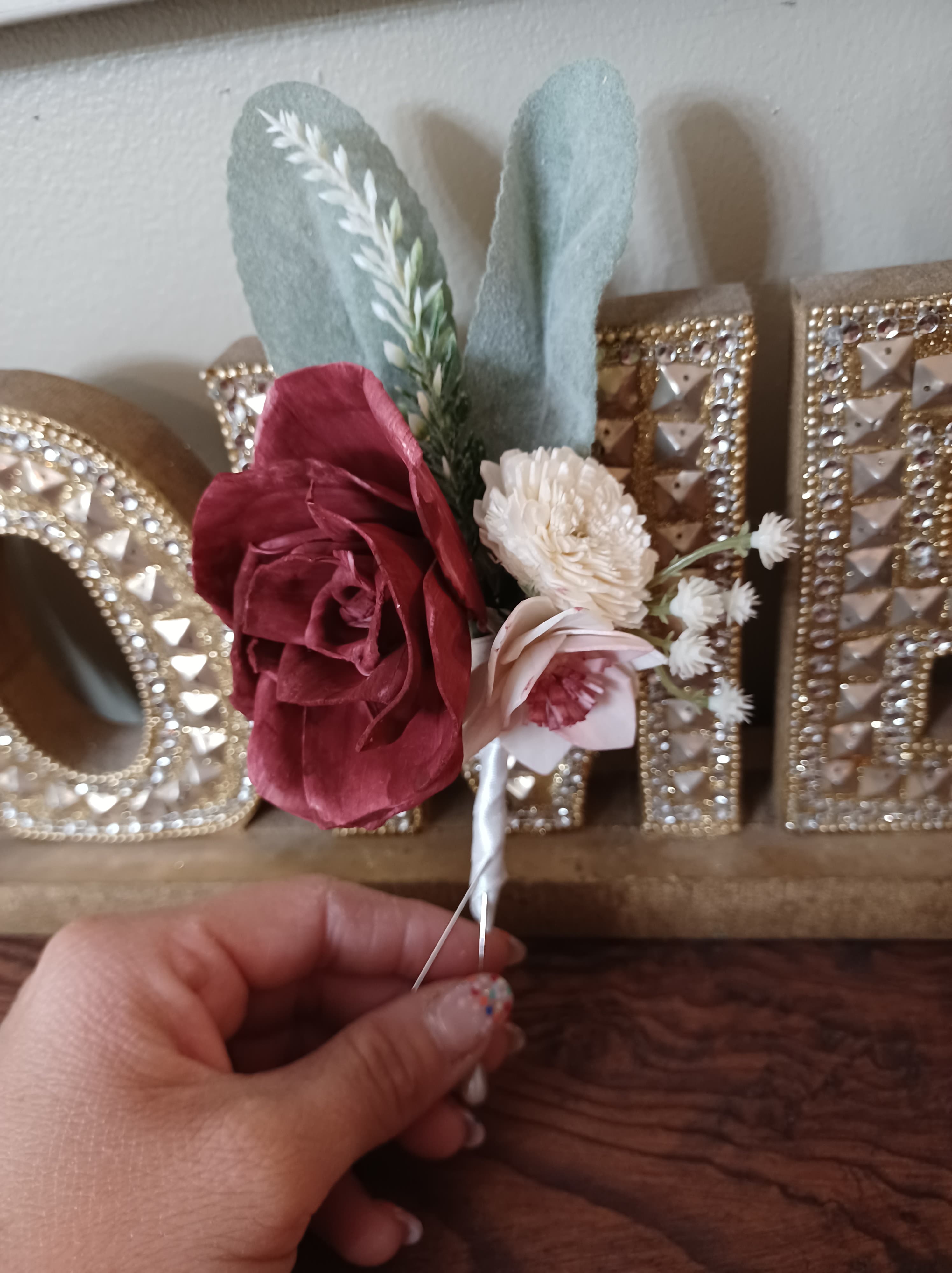 red rose boutonierre