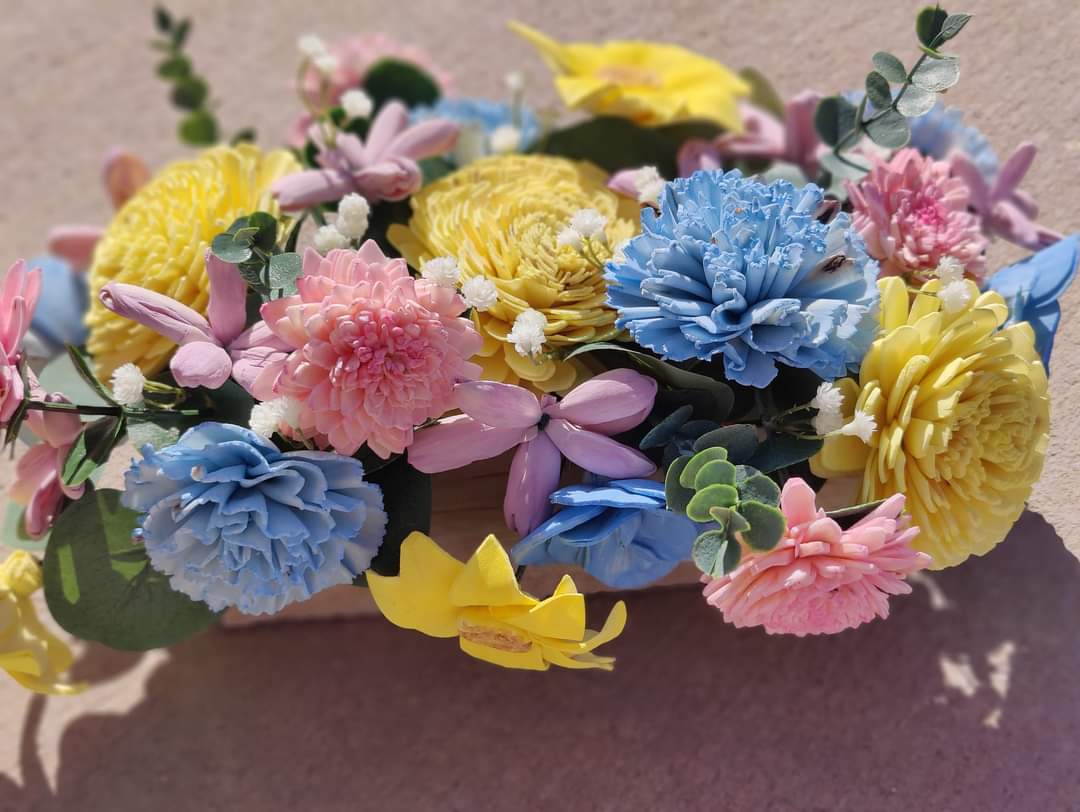 spring pastel grow box shelfpiece